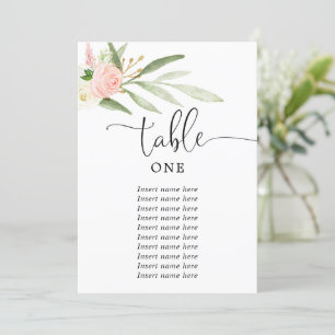 Roze groen goud elegant 5"x7" tabelnummers kaart