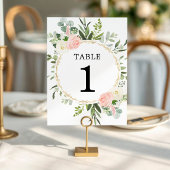 Roze groen goud elegant 5"x7" tabelnummers kaart