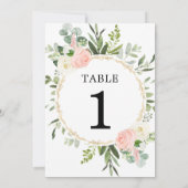 Roze groen goud elegant 5"x7" tabelnummers kaart (Achterkant)