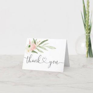 Roze groen goud elegante script bedankkaart