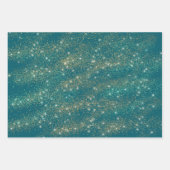 Roze Groen Goud Glitter Kerstmis Inpakpapier Vel (Voorkant 3)