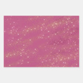 Roze Groen Goud Glitter Kerstmis Inpakpapier Vel (Voorkant)