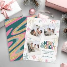 Roze Groen Goud Merry & Bright Retro Spiraal 3 Fot
