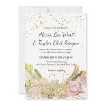 Roze Groen Goud Romantische Succulente Bruiloft Ui