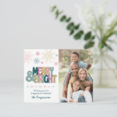 Roze Groen Gouden Kerst Feestelijke Retro Spiraal  Feestdagenkaart (Staand voorkant)