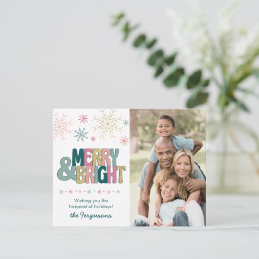 Roze Groen Gouden Kerst Feestelijke Retro Spiraal  Feestdagenkaart (Staand voorkant)