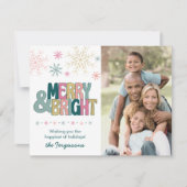 Roze Groen Gouden Kerst Feestelijke Retro Spiraal  Feestdagenkaart (Voorkant)