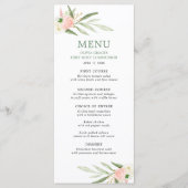 Roze groen, goudgroene bladeren, elegant menu (Voorkant)