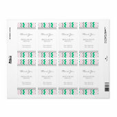 Roze Groen Grijs Chevron Bruiloft Labels (Full Sheet)