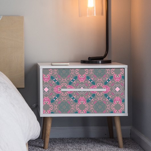 Roze Groen Grijs Swirly Pattern Decoupage Tissuepapier