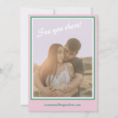 Roze Groen Grote Monogram Creatief Vet Leuke Huwel Kaart (Achterkant)