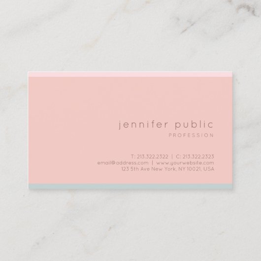 Roze Groen Handgeschreven Script Modern Eenvoudig  Visitekaartje (Achterkant)