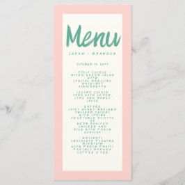 Roze Groen Handschrift Typografie Retro Bruiloft Menu