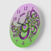 Roze Groen hart Moderne Fractale naam Grote Klok (Hoek)