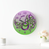 Roze Groen hart Moderne Fractale naam Grote Klok (Huis)