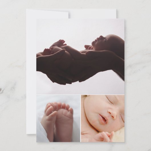 Roze groen introduceren nieuwe baby meisje foto aankondiging (Achterkant)