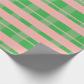Roze Groen Kerstspel Cadeaupapier (Hoek)