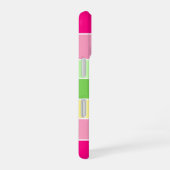Roze Groen Kleurblokken Strepen Monogram Telefoonh iPhone 16 Hoesje (Rechterkant)