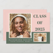 Roze groen kleurenblok 2 Foto 2022 Afstuderen Aankondiging (Voorkant / Achterkant)