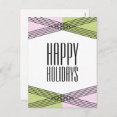 Roze Groen Kleurrijk Deco Holiday Briefkaart (Voorkant / Achterkant)
