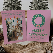  Roze Groen Kleurrijke Funk Krans Kerst