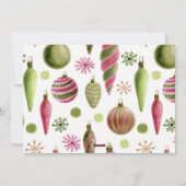 Roze groen laat het sneeuwschrift kerstfoto feestdagenkaart (Achterkant)