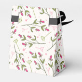 Roze & Groen Lange Steen Wildflower Bruiloft Bedan Bedankdoosjes (Achterkant)