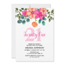 Roze groen lente bloem 21e verjaardag