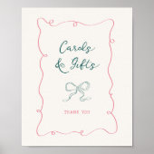 Roze Groen Lijst Lint Vrijgezellenfeest Kaarten Ca Poster (Voorkant)