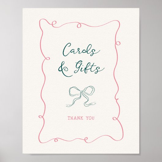 Roze Groen Lijst Lint Vrijgezellenfeest Kaarten Ca Poster (Voorkant)