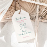 Roze Groen Lijsten lint Vrijgezellenfeest Cadeaulabel<br><div class="desc">Deze bedankjes labels hebben een prachtig handgetekend lint in een leuke en speelse stijl,  vergezeld van een casual,  handgeschreven lettertype dat perfect de opwinding en vreugde van de gelegenheid vastlegt. De labels komen in een leuk kleurenschema van oerwoud groen en roze.</div>