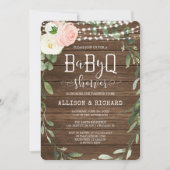 Roze groen meisje BBQ baby shower Kaart (Voorkant)