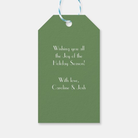 Roze & Groen Modern Kerstcadeau Label Cadeaulabel (Achterkant)
