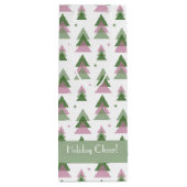 Roze & Groen Moderne Vakantie Wijn Cadeautas (Achterkant)