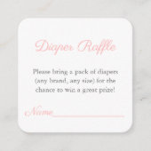 Roze Groen Monogram Baby shower Luier Raffle Informatiekaartje (Voorkant)