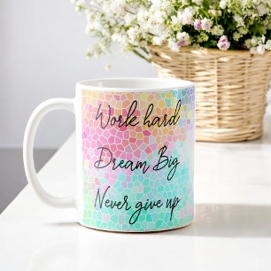 Roze Groen Motivatie Quote Kantoor Ondernemer Koffiemok