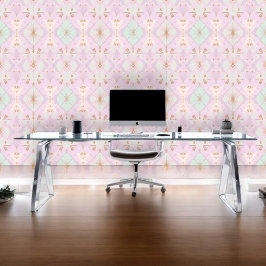 Roze & Groen Mozaïek Ontwerp Behang