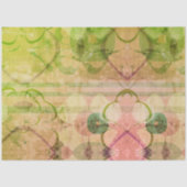 Roze Groen Noodlijdende Pop Art Abstract Bloemen Tissuepapier (Voorkant)