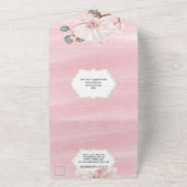 Roze groen oerwoud orchidee waterverf bruiloft all in one uitnodiging (Buitenkant)