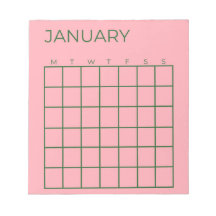 Roze Groen Ongedateerde Organisatie Kalender