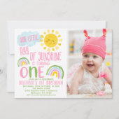 Roze Groen Onze Kleine Straal van Zonneschijn 1e V Kaart (Voorkant)