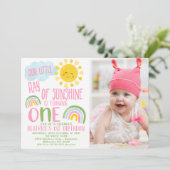 Roze Groen Onze Kleine Straal van Zonneschijn 1e V Kaart (Staand voorkant)