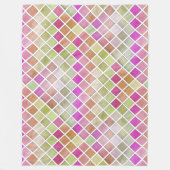 Roze, groen Oranje mozaïekontwerp Fleece Deken (Voorkant)