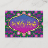 Roze Groen Paarse Tribal Pattern Party Nodig Kaart (Voorkant)