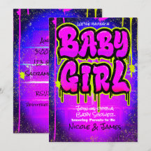 Roze Groen Paarse Verf Druppelende Baby Borrel Mei