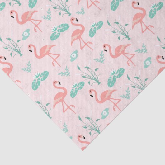 Roze groen palm blaast tropisch tissuepapier (Detail)