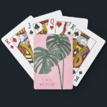 Roze Groen Palmblad Gepersonaliseerde Bruiloft Ini Pokerkaarten<br><div class="desc">Maak game-avond extra speciaal met onze roze groene palmblad gepersonaliseerde bruiloft Initialen speelkaarten! Het elegante palmbladontwerp in zachtroze en groen voegt een tropisch tintje toe, terwijl uw gepersonaliseerde initialen deze kaarten een gedenkwaardige herinnering maken. Ideaal voor het toevoegen van een uniek en persoonlijk element aan uw huwelijksreceptie of vrijgezellenfeest. Geniet...</div>
