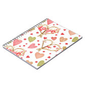 ROZE & GROEN PATCHWORK HARTEN SPIRAAL NOTITIEBOEK (Linkerzijde)
