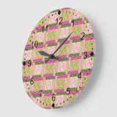 roze groen patchwork viares Quilt Pattern Grote Klok (Hoek)