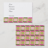  roze groen patchwork viares Quilt Pattern Visitekaartje (Voorkant / Achterkant)